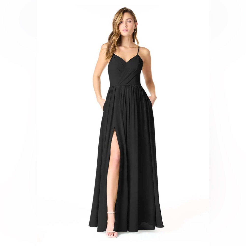 Black Azazie Cora Evening Gown Bridesmaids Dress Size 6